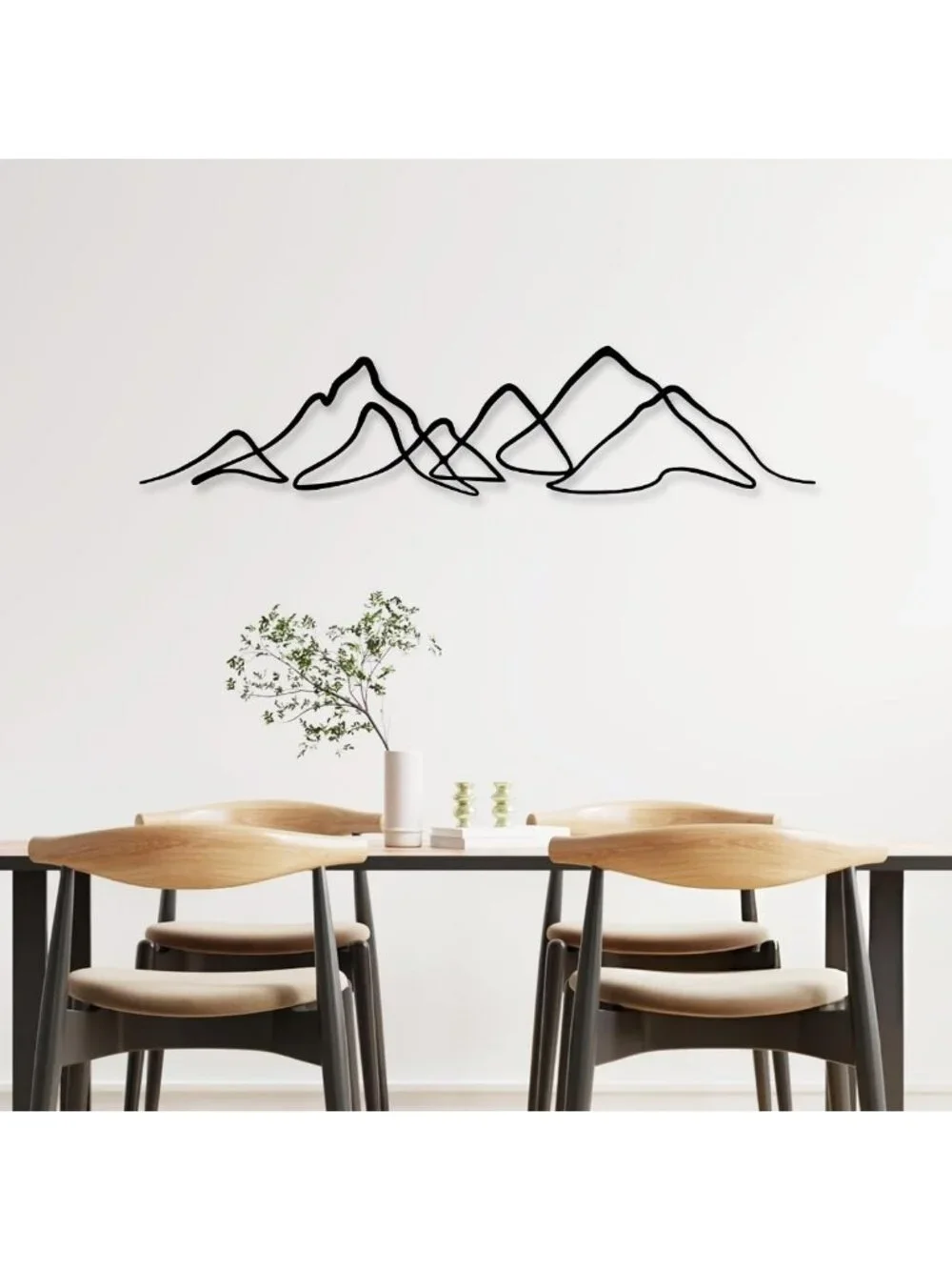 Horizontal Mountain Metal Wall Art - Modern Nature Decor for Home & Office